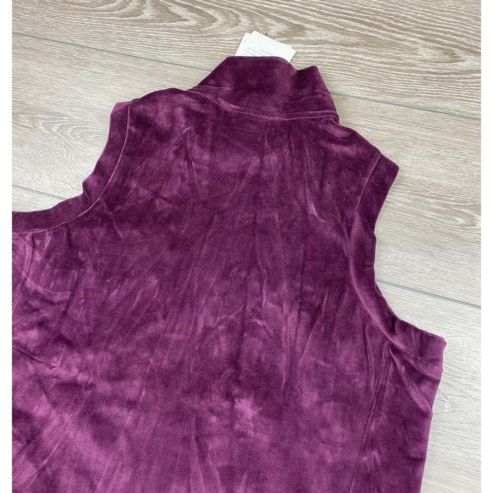 Quacker Factory Women's Diamond Pattern Studded Sleeveless Sweater Purple 1X New - Picture 3 of 8